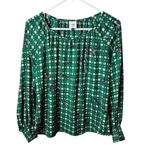 Cabi XXS 4535 Voyage Green Foulard Blouse Top Fall 2023